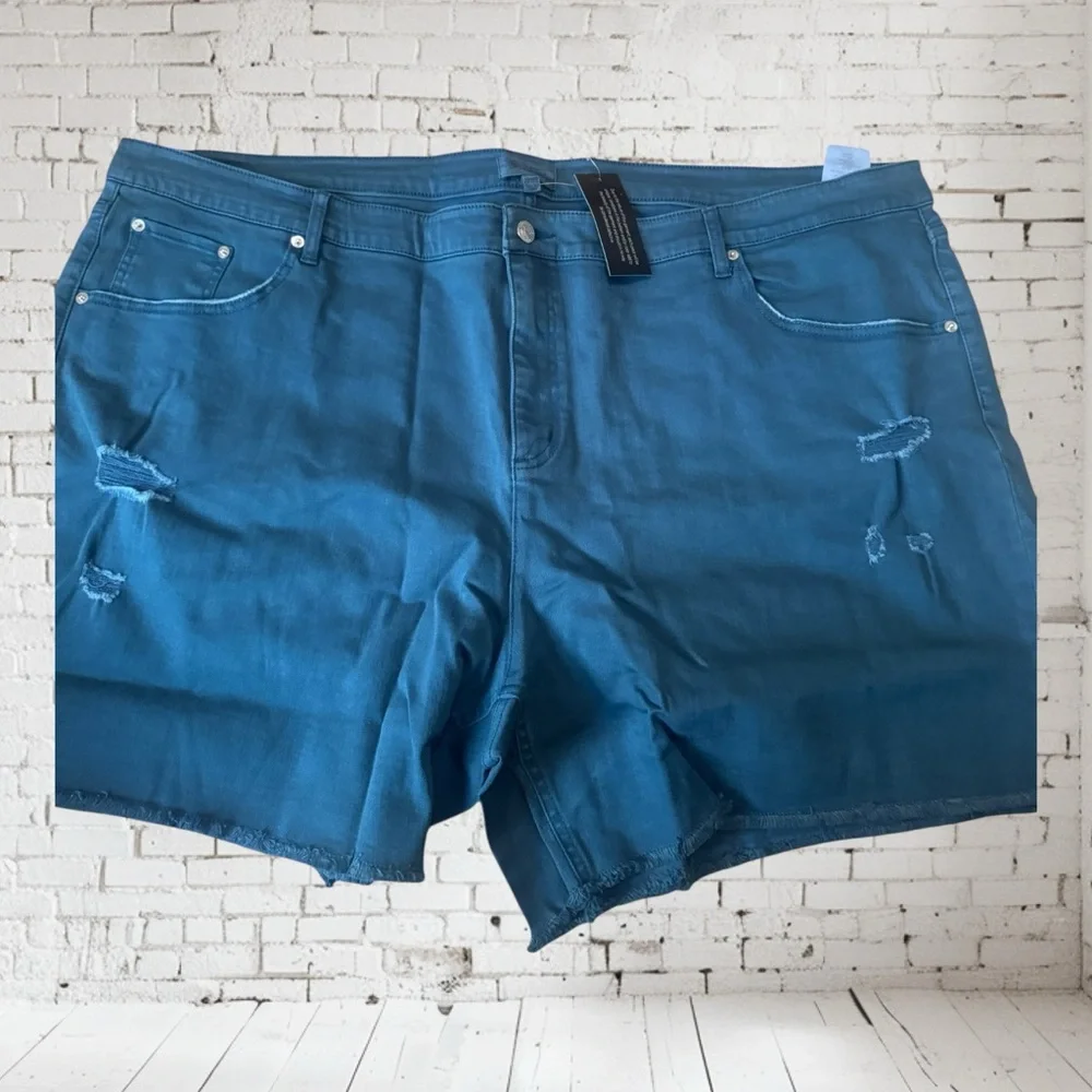 Candace Cameron Bure Denim Shorts NWT • 28 Petite • Pacific Wash • Classic Fit